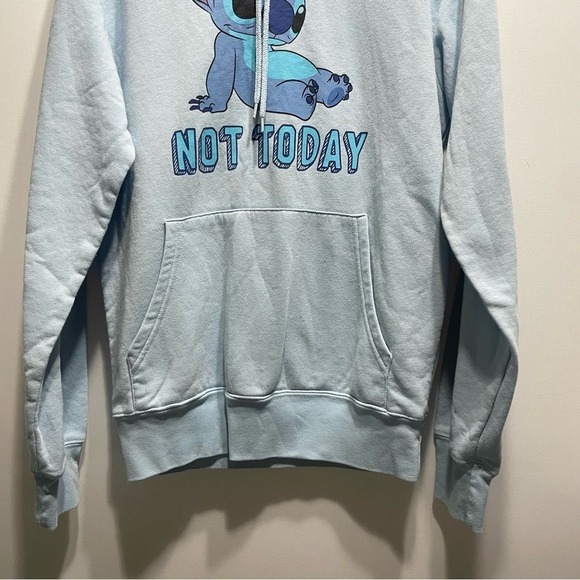 Disney Stitch "Not Today" Hoodie – Light Blue – Size Small - Picture 6 of 7